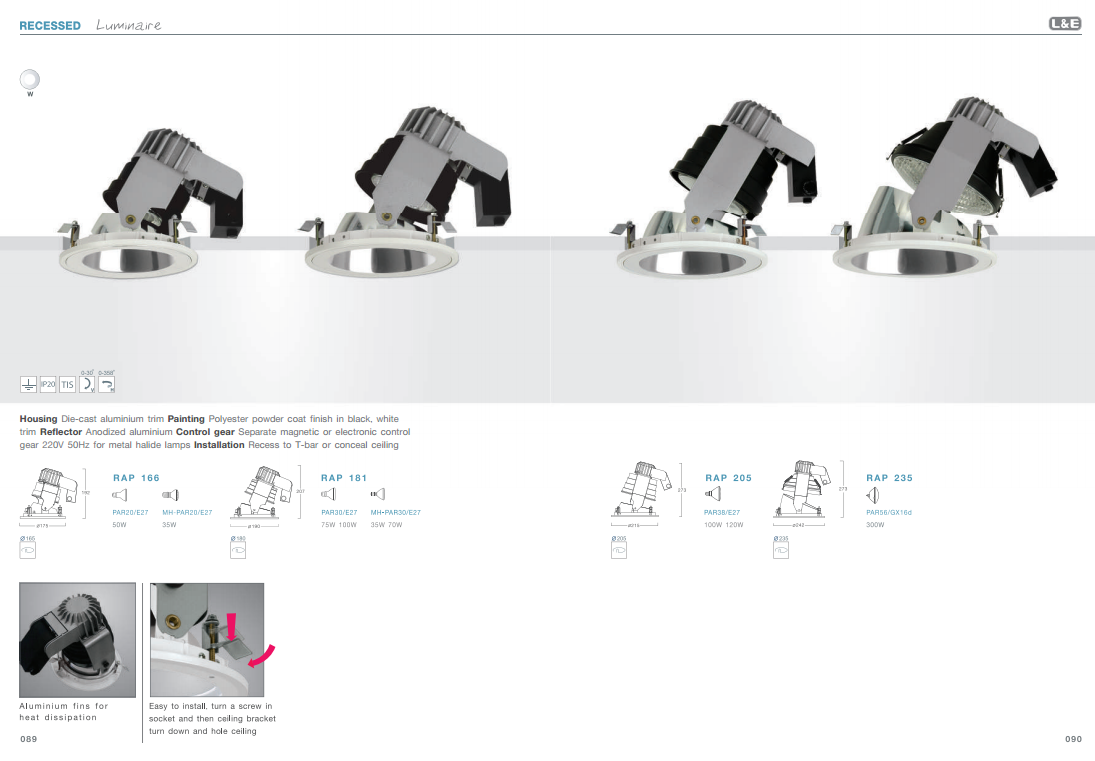 PRODUCT โคมไฟดาวน์ไลท์ฝัง บมจ.ไลท์ติ้ง แอนด์ อีควิปเมนท์ Lighting