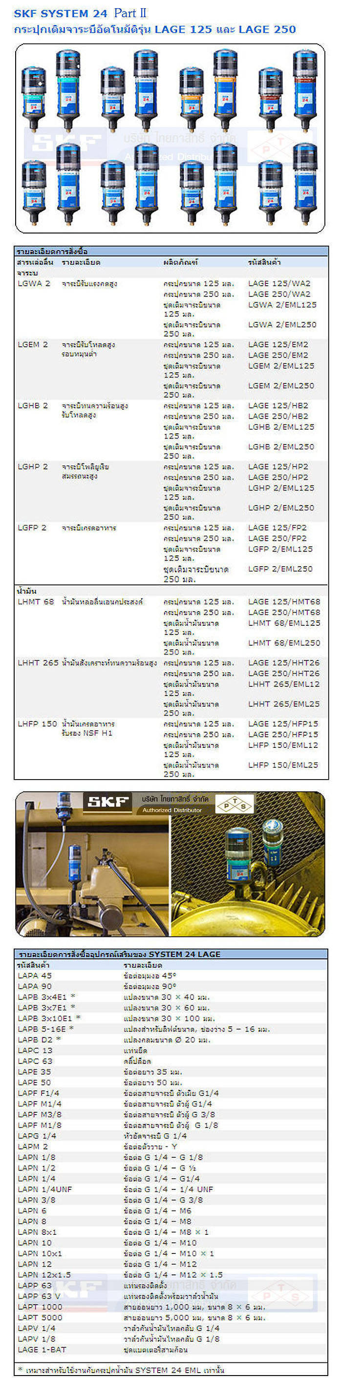 PRODUCT JSKF SYSTEM 24 Single Point Automatic Lubricator Part II