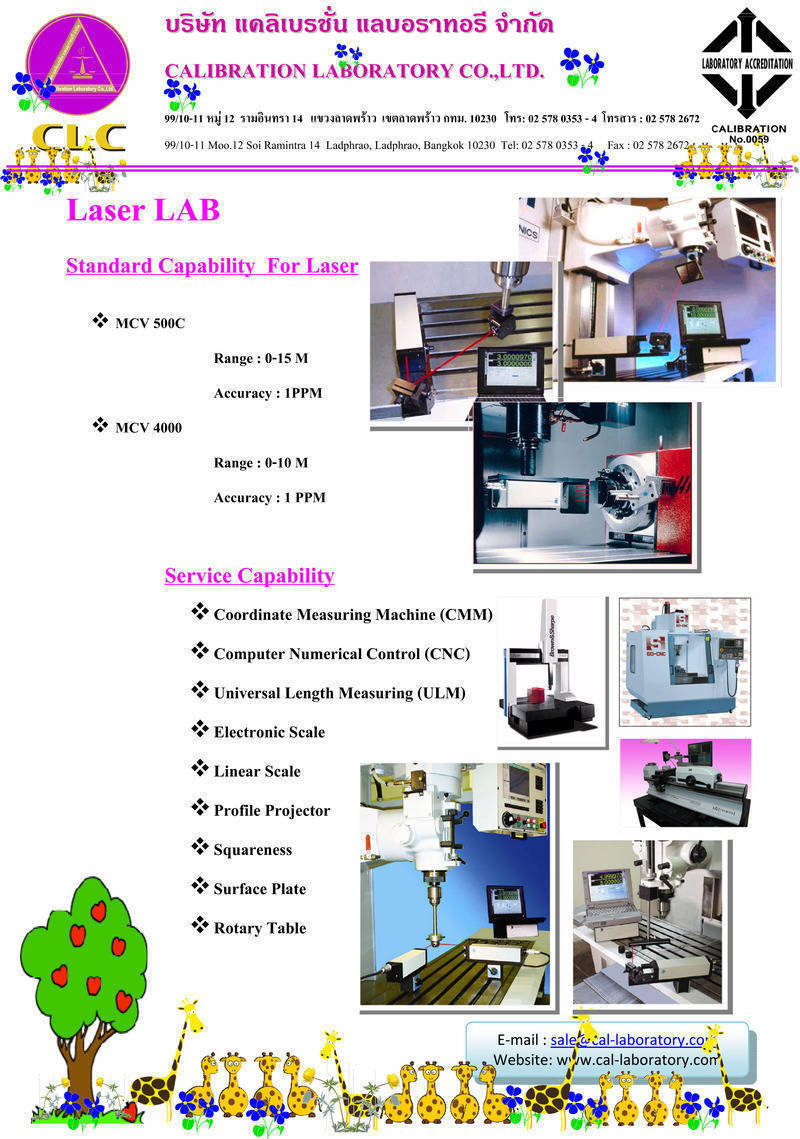 PRODUCT LAB Laser บริษัท แคลิเบรชั่น แลบอราทอรี จำกัด Calibration