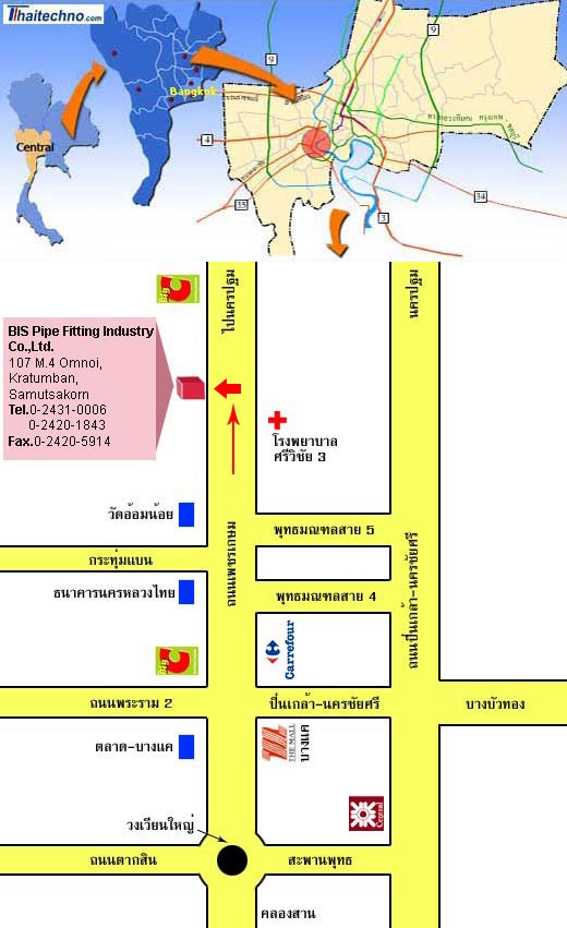 MAP บริษัท บีส ไพพ์ฟิตติ้งอินดัสตรี จำกัด BIS PIPE FITTING INDUSTRY