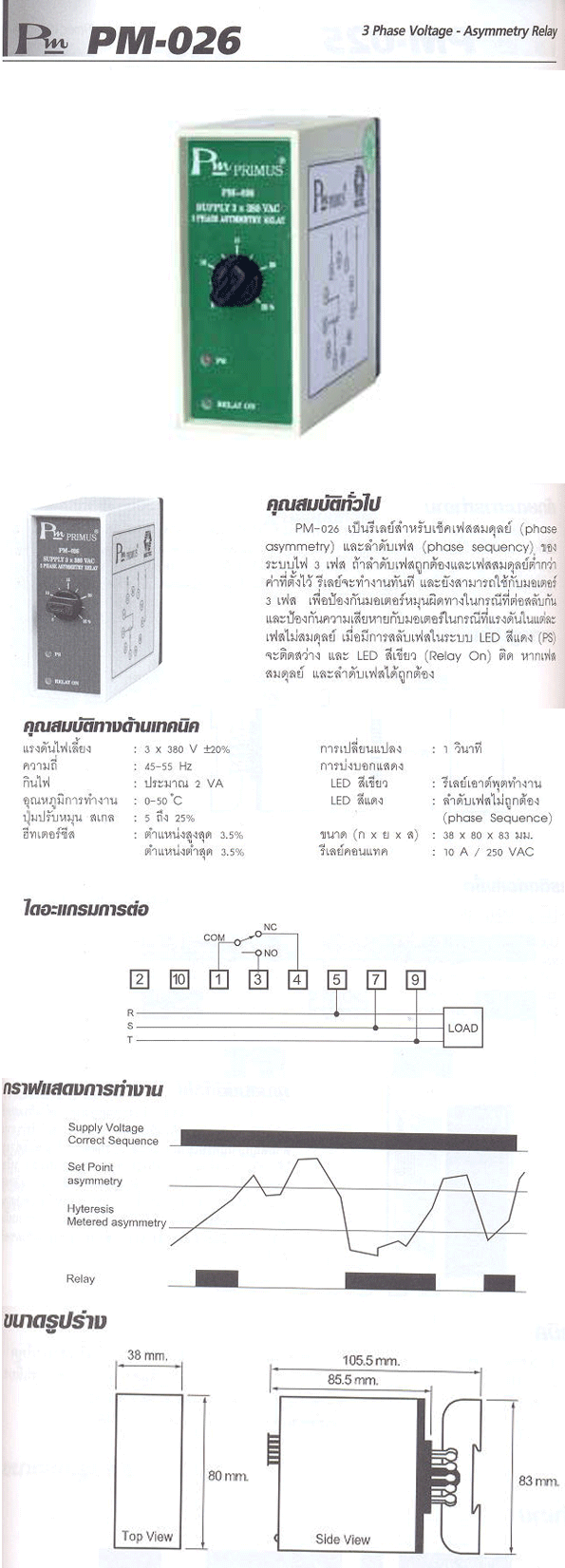 Relay Module Primus บริษัท ไพรมัส จำกัด : 3 - Phase Asymmetry Relay