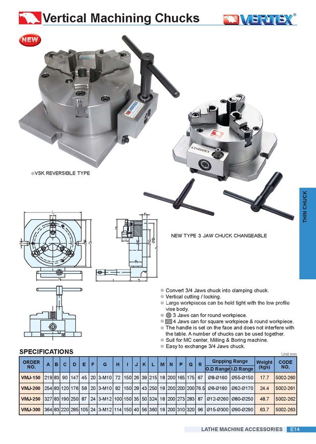 Variable Chuck บริษัท เอส.เอ็ม.ที.เอเซีย จำกัด : Vertical Machining Chucks