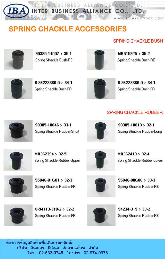 Spring Chuckle PRODUCT SPRING CHACKLE ACCESSORIES, ยางยึดสปริงโช๊คอัฟสำหรับรถยนต์ ...
