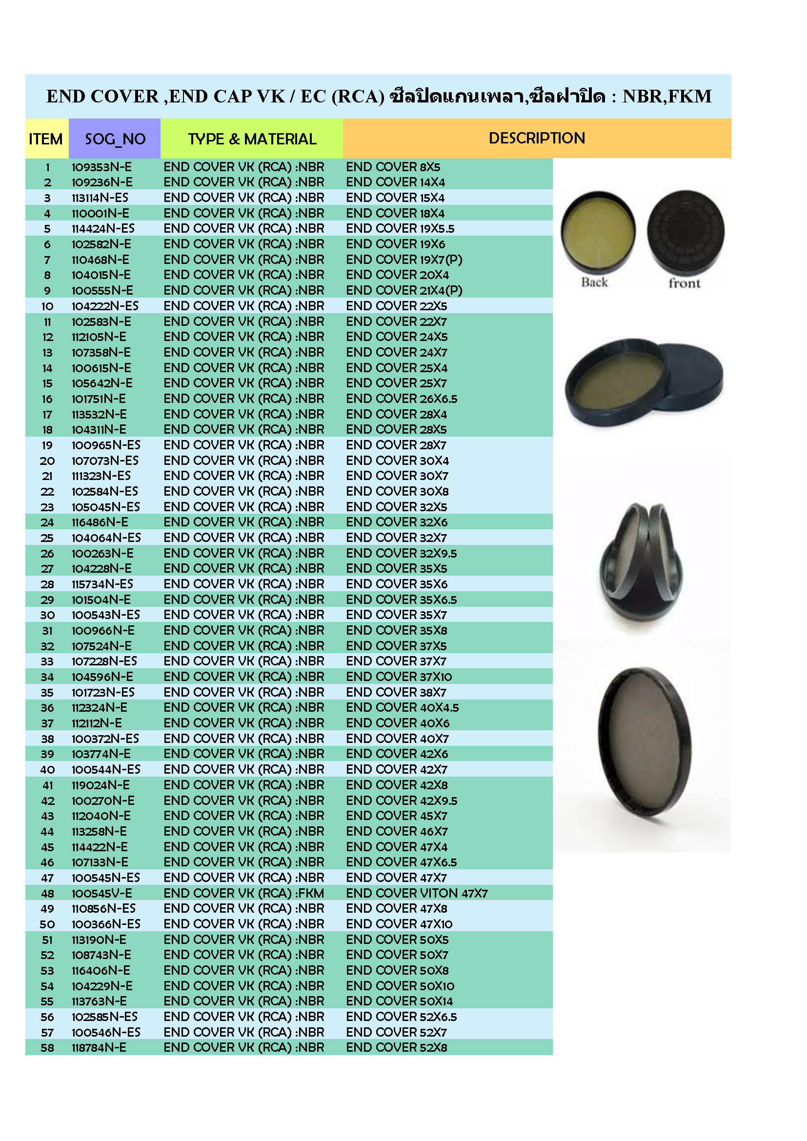 PRODUCT End Cap Covers Oil Seals(EC/VK/CAP): : บริษัท ออโต้ เอ พลัส ...
