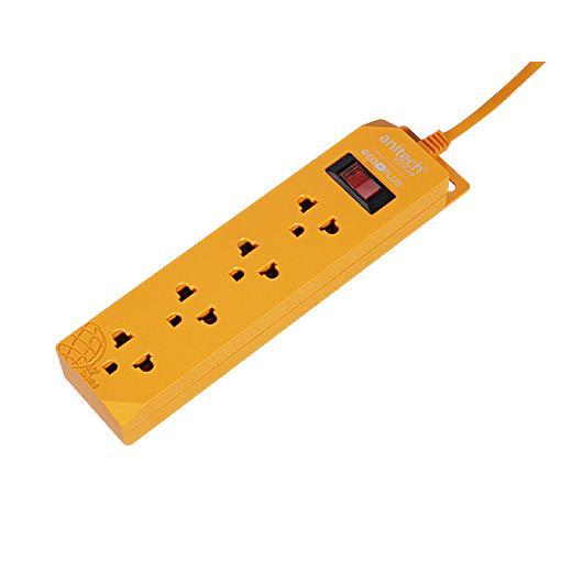 PRODUCT Anitech SURGE PROTECTOR ECO 4WAY 2M H100Orange Zeer Online